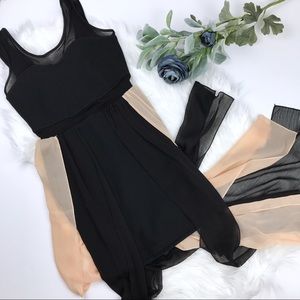 Material Girl black and tan bodycon dress XS